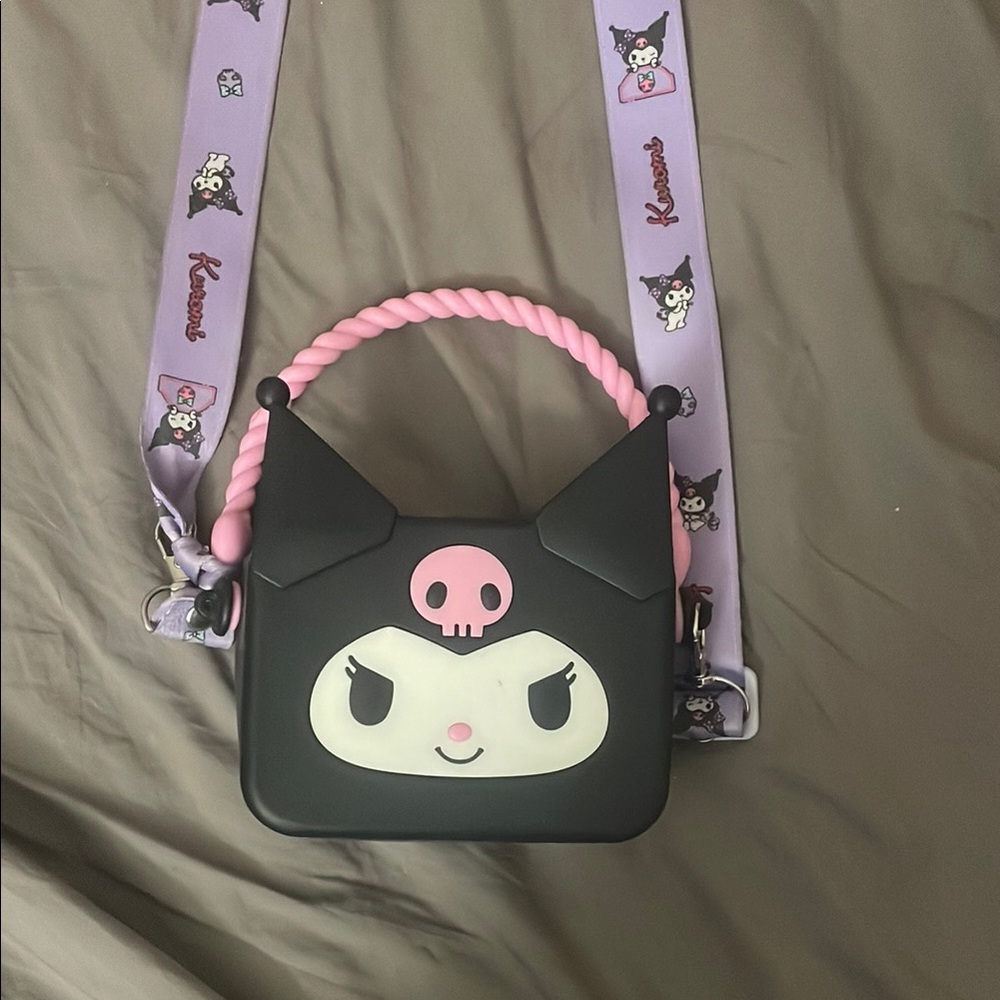 Cute Black and Pink Character Crossbody Bag